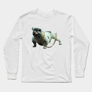 pug dog smoked Long Sleeve T-Shirt